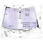 Стекло лобовое атермальное с обогревом щеток в клей LEXUS RX300 / 330 03-09 (Solar-X защита от ультра <b>XYG SOLAR-MCU30-L LFW/H/X</b>