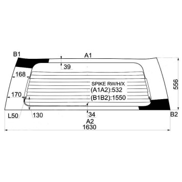 Стекло заднее (крышка багажника) с обогревом в клей HONDA MOBILIO SPIKE 05-08 <b>XYG SPIKE RW/H/X</b>