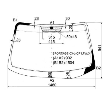 Стекло лобовое в клей KIA SPORTAGE II 04-10 <b>XYG SPORTAGE-03-L-CP LFW/X</b>