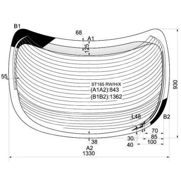 Стекло заднее (крышка багажника) с обогревом TOYOTA CELICA ST185 LIFT-BACK 89-93 <b>XYG ST185 RW/H/X</b>