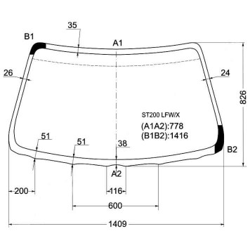 Стекло лобовое в клей TOYOTA CORONA EXIV CARINA-ED 4D HARDTOP 92-98 <b>XYG ST200 LFW/X</b>