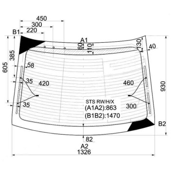 Стекло заднее (крышка багажника) с обогревом CADILLAC STS 05- <b>XYG STS RW/H/X</b>