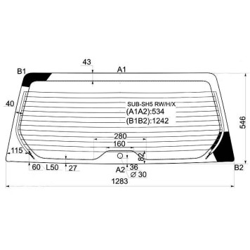 Стекло заднее (крышка багажника) с обогревом SUBARU FORESTER 08- <b>XYG SUB-SH5 RW/H/X</b>