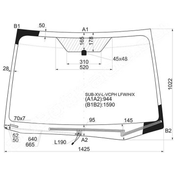 Стекло лобовое с обогревом щеток в клей SUBARU XV 12- <b>XYG SUB-XV-L-VCPH LFW/H/X</b>