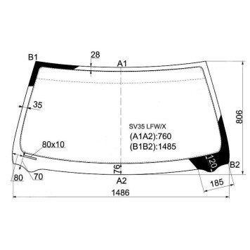 Стекло лобовое в клей TOYOTA CAMRY / SCEPTER 91-96 4 / 5D <b>XYG SV35 LFW/X</b>