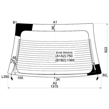 Стекло заднее с обогревом TOYOTA CAMRY / VISTA SEDAN 94-98 <b>XYG SV40 RW/H/X</b>
