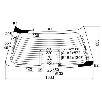 Стекло заднее (крышка багажника) с обогревом HONDA ACCORD 93-97 5D WGN <b>XYG SV5 RW/H/X</b>