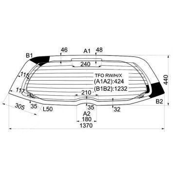Стекло заднее (крышка багажника) с обогревом HONDA FIT / JAZZ 07- <b>XYG TFO RW/H/X</b>