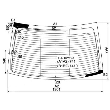 Стекло заднее с обогревом HONDA ACCORD 08- / ACURA TSX 09- 4D <b>XYG TLO RW/H/X</b>