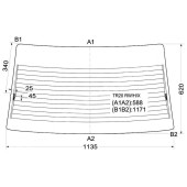 Стекло заднее (крышка багажника) с обогревом TOYOTA ESTIMA WAGON 92- <b>XYG TR20 RW/H</b>