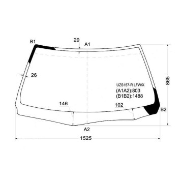 Стекло лобовое в клей TOYOTA CROWN MAJESTA HARDTOP 95-01 <b>XYG UZS157-R LFW/X</b>