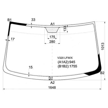 Стекло лобовое в клей MERCEDES-BENZ V-CLASS / VITO W638 96-03 <b>XYG V320 LFW/X</b>