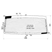 Стекло заднее (крышка багажника) с обогревом в клей MERCEDES-BENZ V-CLASS / VITO W638 96-03 <b>XYG V320 RW/H/X</b>