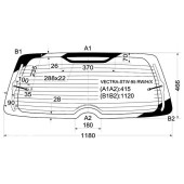 Стекло заднее (крышка багажника) с обогревом OPEL VECTRA 5D WAGONE 1995- <b>XYG VECTRA-STW-95 RW/H/X</b>