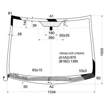 Стекло лобовое с обогревом щеток в клей KIA VENGA / HYUNDAI ix20 09- <b>XYG VENGA-VCP LFW/H/X</b>