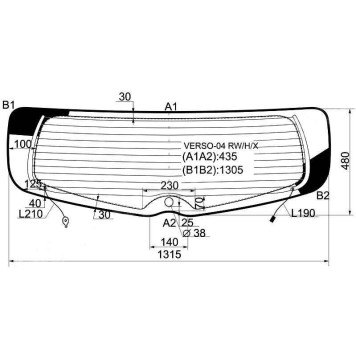 Стекло заднее (крышка багажника) с обогревом TOYOTA COROLLA VERSO II 04-09 <b>XYG VERSO-04 RW/H/X</b>