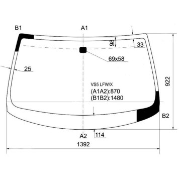 Стекло лобовое в клей NISSAN SKYLINE / STAGEA / INFINITI G35 / 37 01-07 4D <b>XYG VS5 LFW/X</b>