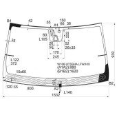 Стекло лобовое с обогревом щеток в клей MERCEDES GL / ML-CLASS W166 2012- <b>XYG W166-VCSSHA LFW/H/X</b>