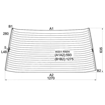 Стекло заднее с обогревом MERCEDES BENZ 190 W201 82-93 <b>XYG W201 RW/H</b>