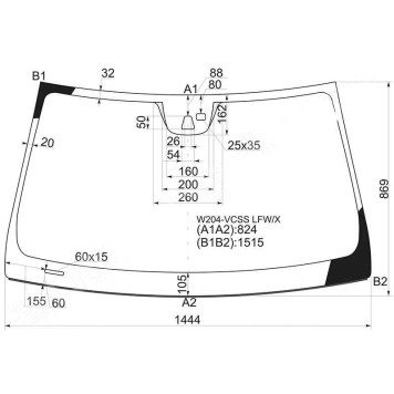 Стекло лобовое в клей MERCEDES BENZ C-CLASS W204 2007- 4 / 5D <b>XYG W204-VCSS LFW/X</b>