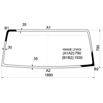 Стекло лобовое в клей MAZDA TITAN / ISUZU ELF W640E TRUCK 2000- (WIDE-CAB) <b>XYG W640E LFW/X</b>