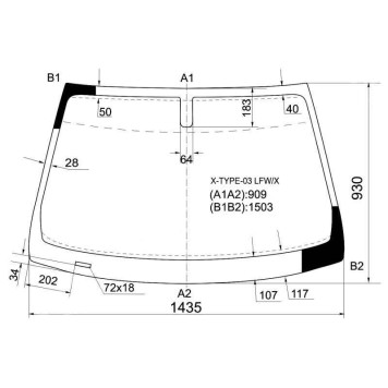 Стекло лобовое в клей JAGUAR X-TYPE 4D SEDAN 2002- <b>XYG X-TYPE-03 LFW/X</b>