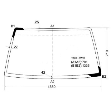 Стекло лобовое в клей SUZUKI ESCUDO / VITARA 89- / SIDEKICK JEEP V\CHEVROLET TRACKER 4D UTILITY 89-97 <b>XYG Y001 LFW/X</b>