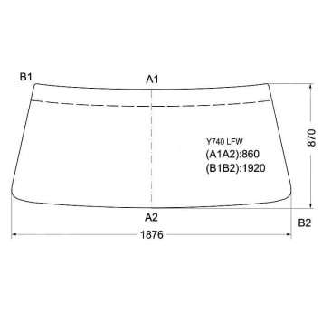 Стекло лобовое в резинку HINO RANGER CABOVER TRUCK 95- <b>XYG Y740 LFW</b>