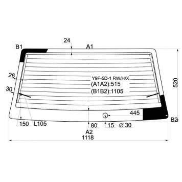 Стекло заднее (крышка багажника) с обогревом SUZUKI CULTUS SWIFT (SUB JUSTY) 5D STW 1986-1995- с отв <b>XYG Y9F-5D-1 RW/H/X</b>