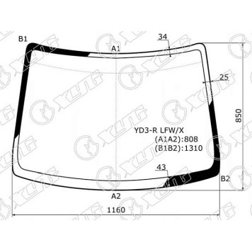 Стекло лобовое в клей SUZUKI ALTO / MAZDA CAROL HA25S / HA25V / YD3 09- <b>XYG YD3-R LFW/X</b>