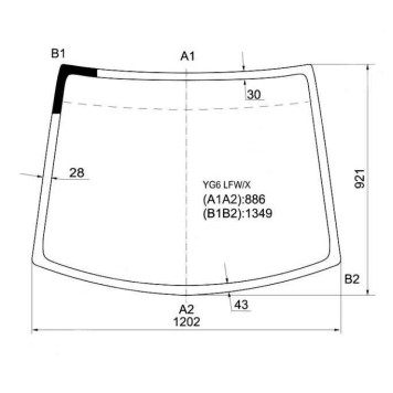 Стекло лобовое в клей SUZUKI MR WAGON / NISSAN MOCO 01-06 <b>XYG YG6 LFW/X</b>