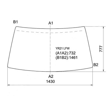 Стекло лобовое в резинку TOYOTA TOWNACE VAN 82-96 (в резинку) <b>XYG YR21 LFW</b>