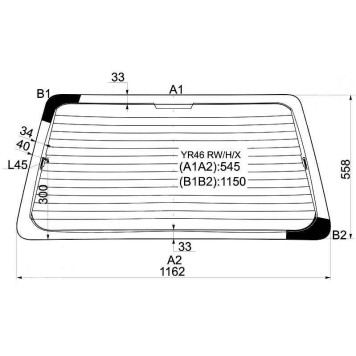 Стекло заднее (крышка багажника) с обогревом TOYOTA TOWNACE / NOAH VAN 96-07- грузопассажирская <b>XYG YR46 RW/H/X</b>