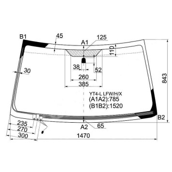 Стекло лобовое с обогревом щеток в клей SUZUKI Escudo / GRAND VITARA SUV 5d 2005- <b>XYG YT4-L LFW/H/X</b>