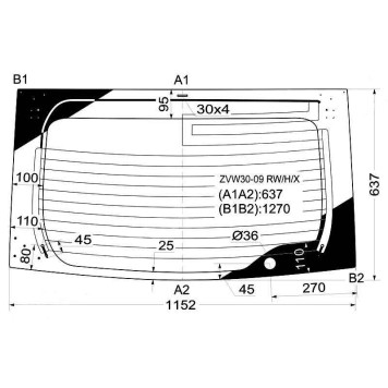 Стекло заднее (крышка багажника) с обогревом TOYOTA PRIUS 5D HBK 2009- <b>XYG ZVW30-09 RW/H/X</b>
