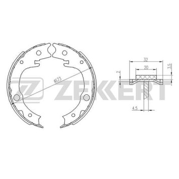 Колодки торм. бараб. зад Toyota Avensis (T250) 03- Celica VII 99- Corolla (E110 E120) 00- Matri <b>ZEKKERT BK-4097</b>