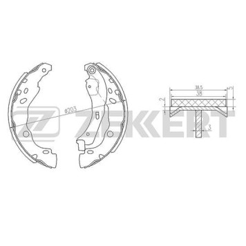 Колодки торм. бараб. зад Citroen C3 II 09- C4 II 14- Dacia Logan I II 04- Sandero 08- Nissan M <b>ZEKKERT BK-4101</b>