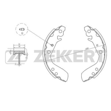 Колодки торм. бараб. зад Honda Jazz I 02- <b>ZEKKERT BK-4108</b>