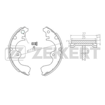 Колодки торм. бараб. зад Toyota Paseo (EL44_ EL54) 96- Starlet (P8_ EP91) 89- Tercel III IV 92- <b>ZEKKERT BK-4117</b>