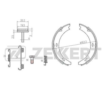 Колодки торм. бараб. зад Ford Scorpio (GAE GGE) 87- Mercedes A-Class (168 169) 97- B-Class (245 <b>ZEKKERT BK-4440</b>