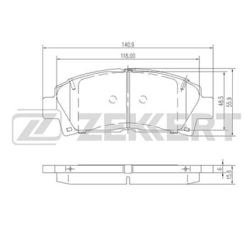 Колодки торм. диск. перед Toyota Avensis (T220) 97- Caldina (T210) 97- Carina (T190) 92- MR 2 II <b>ZEKKERT BS-1869</b>