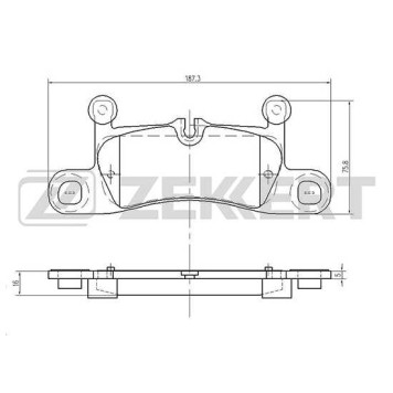 Колодки торм. диск. зад Porsche 911 (991) 11- Cayenne II 10- VW Touareg II 10- <b>ZEKKERT BS-1962</b>