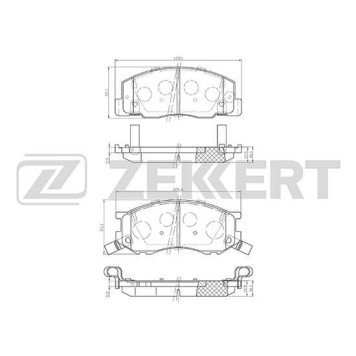 Колодки торм. диск. перед Toyota Previa (TCR1_ 2_) 90- Tarago 95- Town Ace (_M7/8_) 98- <b>ZEKKERT BS-2083</b>