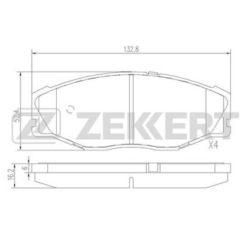 Колодки торм. диск. перед Toyota Crown (S140 S150) 91- <b>ZEKKERT BS-2085</b>