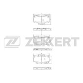 Колодки торм. диск. перед Toyota 4Runner (N130 N180) 87- Hilux (N_) 87- LC 40 80- LC 70 84- 80 <b>ZEKKERT BS-2089</b>