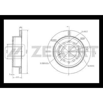 Диск торм. зад. Toyota Land Cruiser (J150) 09- Lexus GX II 09- <b>ZEKKERT BS-5826</b>