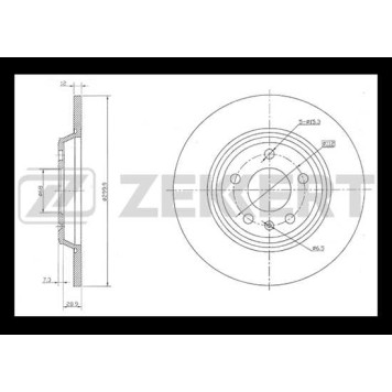 Диск торм. зад. Audi A4 IV 07- A4 Allroad 09- A5/S5 07- A6/S6 IV 10- A6 Allroad II 12- Q5 (8RB) BS5842 <b>ZEKKERT BS-5842</b>