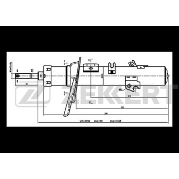 Амортизатор подвески газ. перед. лев. Peugeot 207 06- <b>ZEKKERT SG-5094</b>