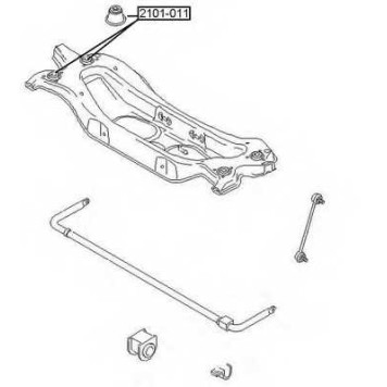 Сайлентблок задней балки (1021602206021300024316, китай) <b>ASVA 2101011</b>