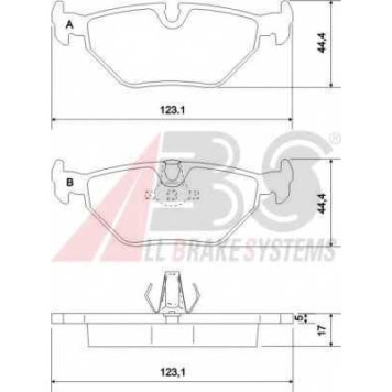 Колодки тормозные дисковые для BMW 3(E46), 5(E39), Z4(E85) <b>A.B.S. 36908 / 21691</b>